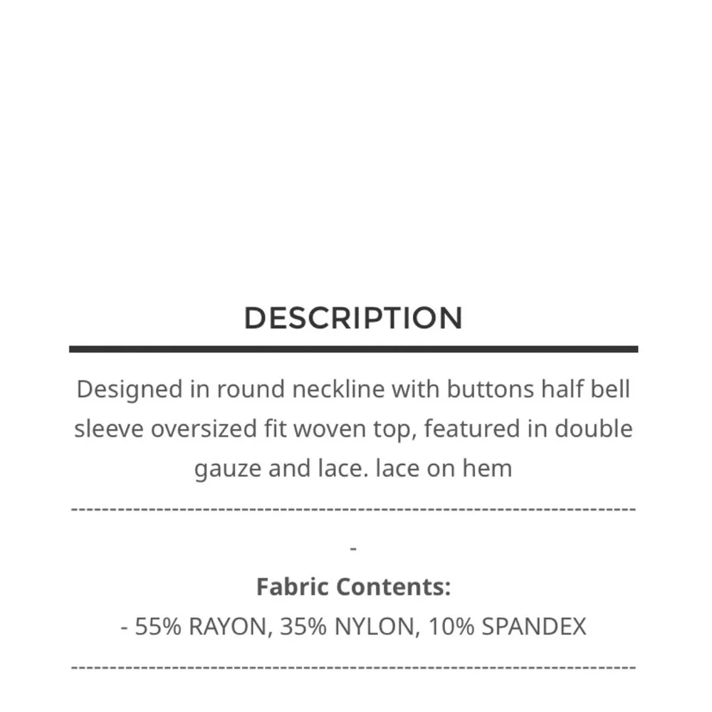 CLEARANCE NOW $25 63❤️Pretty POL Lace and Gauze oversized top - Picture 5 of 5